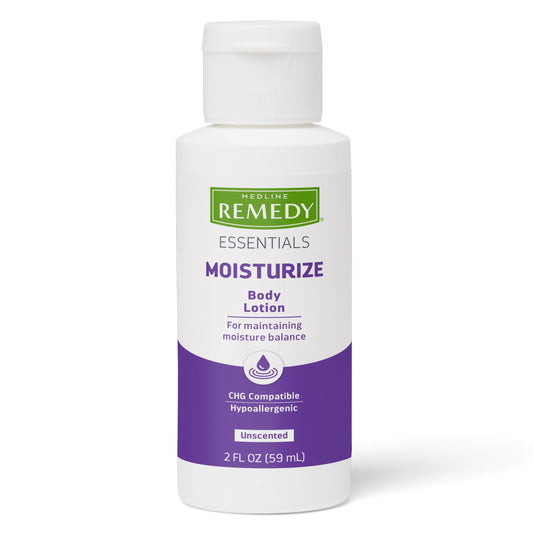 Medline Remedy Essentials Moisturizing Body Lotion (2 oz Bottle), Unscented, Travel-Size, Hydrating, Non-Greasy, For Dry Skin, Hypoallergenic, Men Beauty & Personal Care Medline Remedy