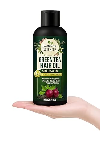Luxura Sciences Green Tea Oil for Hair Growth | Controls Dandruff & Hair Loss | Root Strengthening Oil | Makes Hair Soft, Shiny & Thick | 6.76 Fl Beauty & Personal Care Luxura Sciences