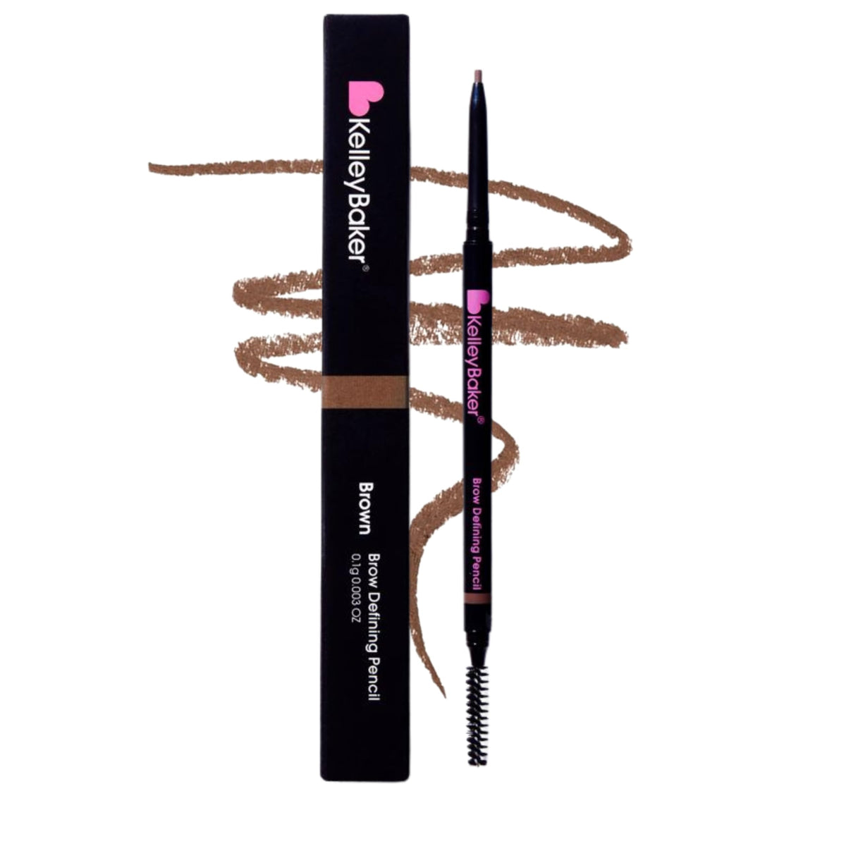 Kelley Baker Brow Defining Pencil, Smudge-Resistant & Long-Lasting, Brown