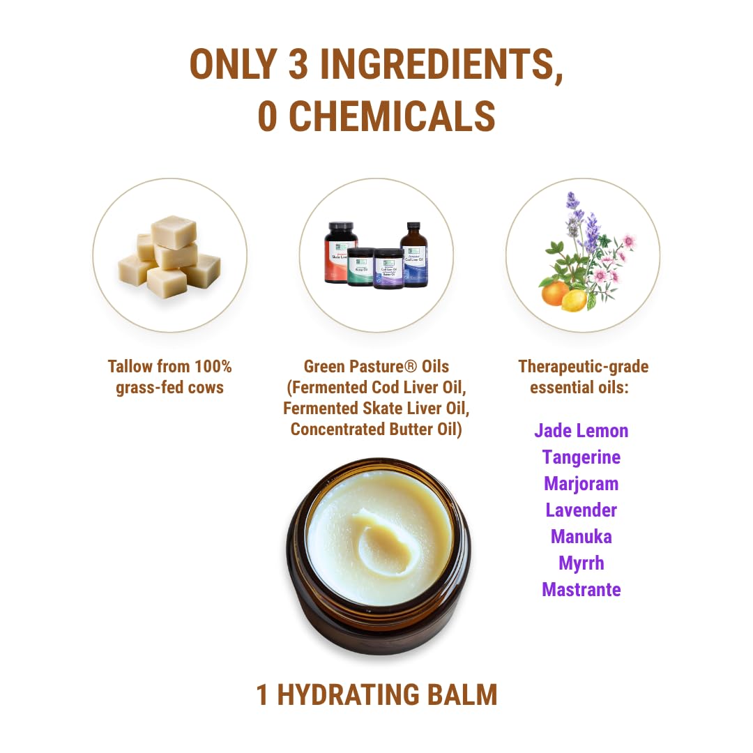 Vintage Tradition Epic Glow Beef Tallow Balm - Glow Boosting Moisturizer with Lavender Oil, Myrrh Oil, Manuka Face Oil, and Fish Oils - Beef Tallow Beauty & Personal Care Vintage Tradition