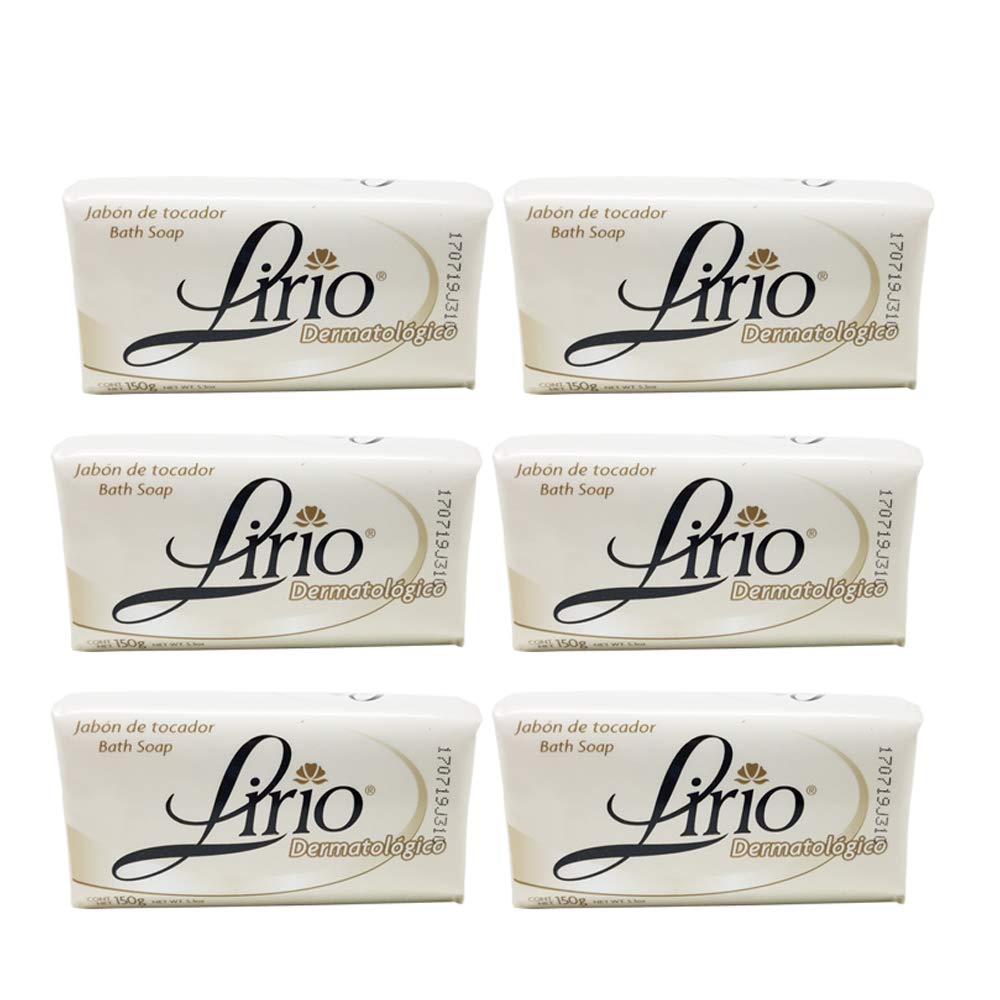 Lirio Dermatologico Bar Soap. Glycerin Enriched Antibacterial Soap. For Daily Use. Suitable for all Skin Types. 5.3 Oz. Pack of 6 Beauty & Personal Care Lirio