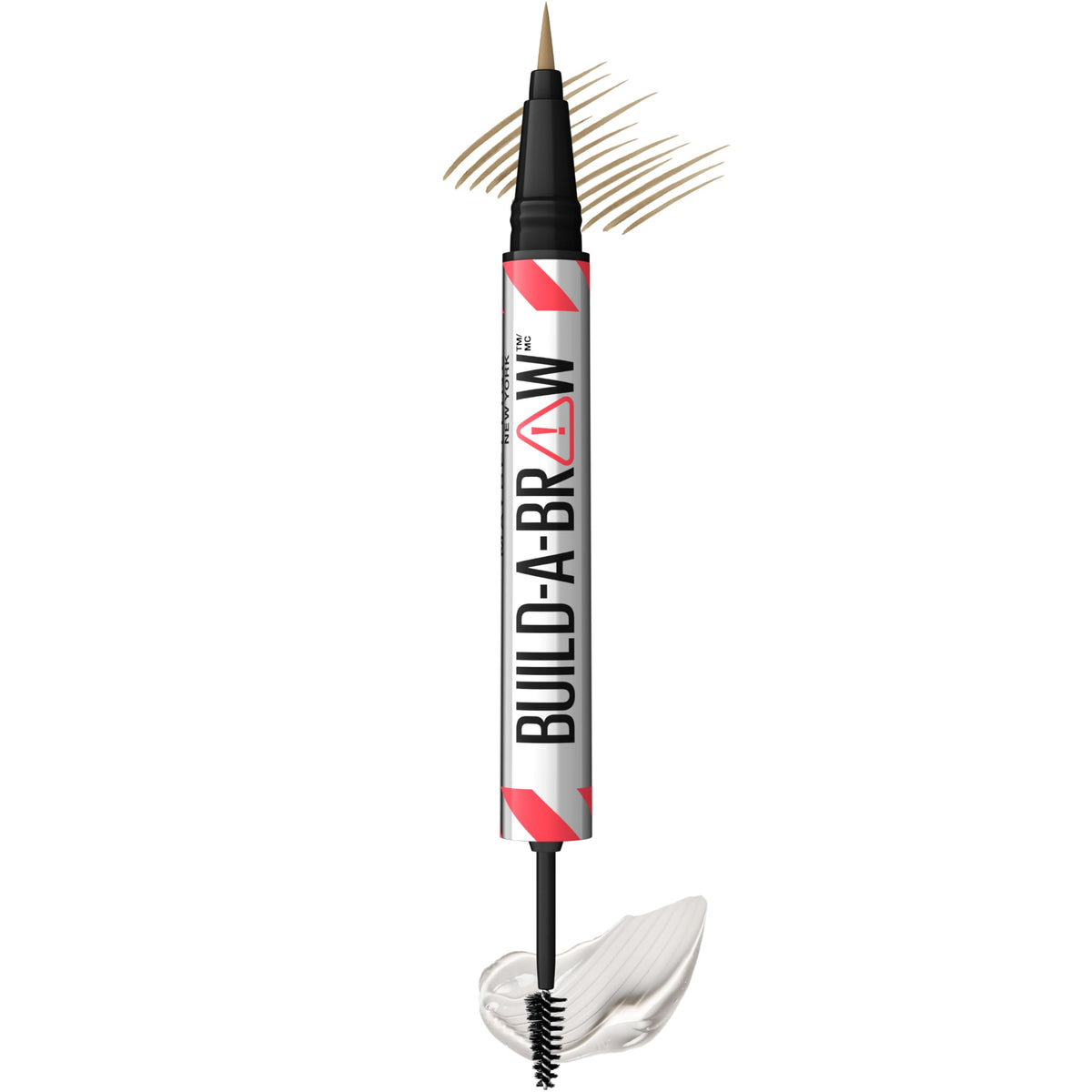 Maybelline Build-A-Brow 2-in-1 Brow Pen and Sealing Eyebrow Gel, Eyebrow Makeup for Real-Looking, Fuller Brows, Blonde, 1 Count