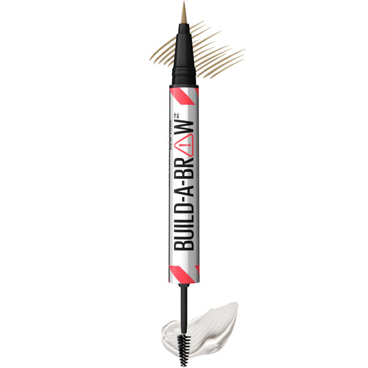 Maybelline Build-A-Brow 2-in-1 Brow Pen and Sealing Eyebrow Gel, Eyebrow Makeup for Real-Looking, Fuller Brows, Blonde, 1 Count