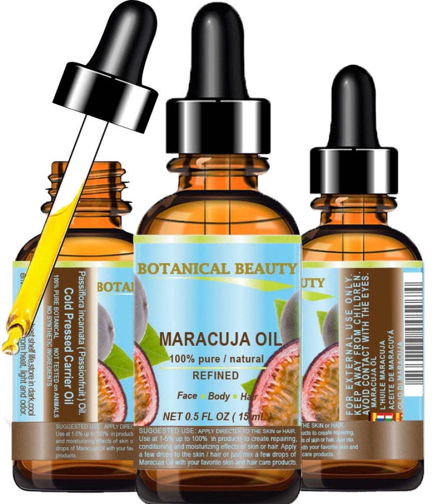Botanical Beauty MARACUJA OIL 100% Pure Natural Cold Pressed Undiluted for Face, Skin, Hair, Body, Lip, Nails 0.5 Fl Oz - 15 ml Rich in Vitamin C Beauty & Personal Care Botanical Beauty