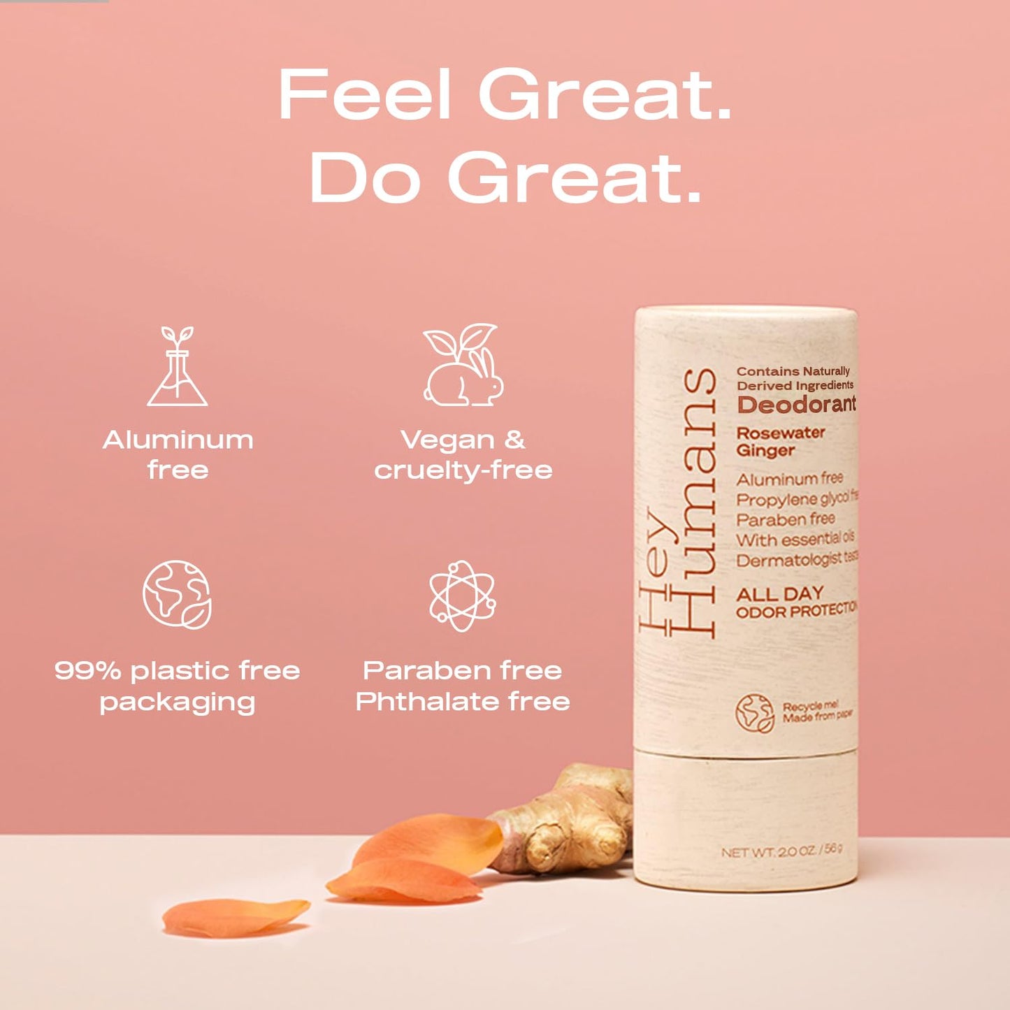 Hey Humans Deodorant, Aluminum Free Deodorant for Women and Men, Contains Naturally Derived Ingredients, All Day Odor Control, Refreshing Essential Beauty and Personal Care HEY HUMANS