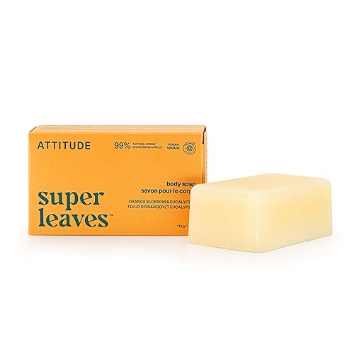 ATTITUDE Body Soap Bar, Natural Origin, Protects and Softens Dry Skin, Watercress, Indian Cress & Olive Oil, EWG Verified & Vegan, Orange Blossom Beauty & Personal Care ATTITUDE