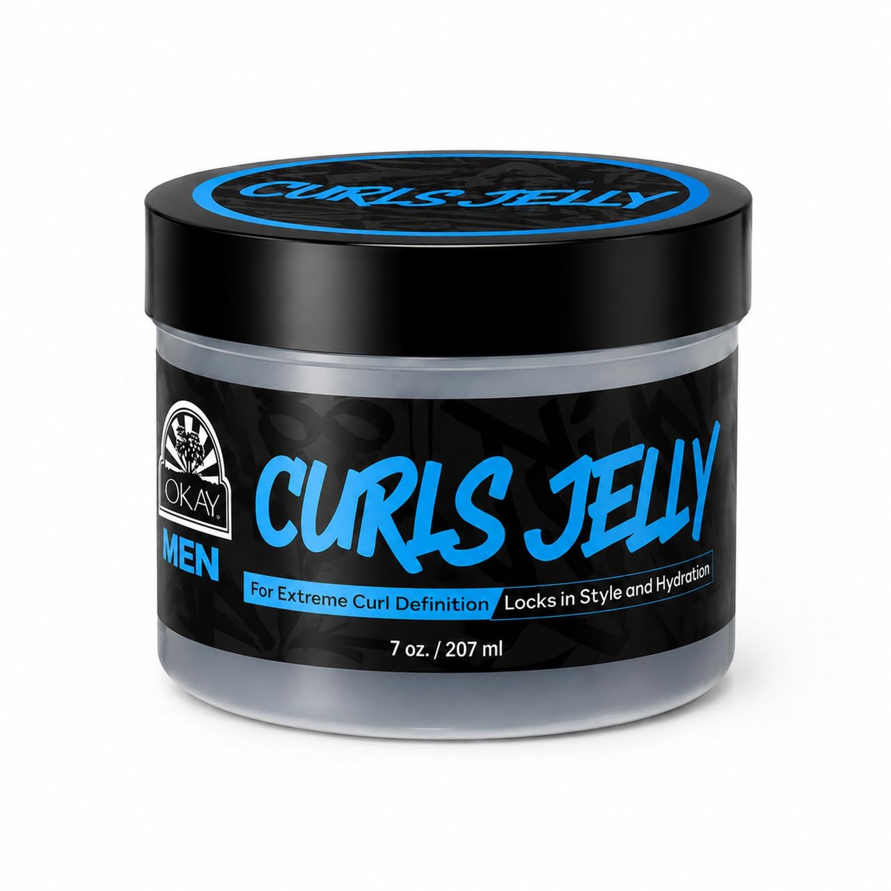 OKAY Men’s Curls Jelly, 7 oz - Curl Defining Styling Gel for Men, Lightweight Hold, Frizz Control & Natural Shine, Paraben-Free Hair Jelly for Curly Beauty & Personal Care OKAY