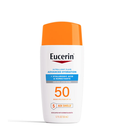 Eucerin Sun Advanced Hydration Ultra-Lightweight Face Sunscreen SPF 50 with Hyaluronic Acid & Humectants, Hydrating Sunscreen for Face, Non Beauty & Personal Care Eucerin