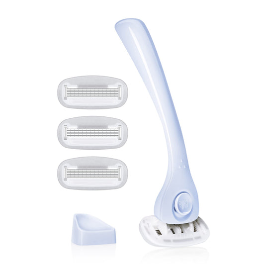 Billie Razors for Women Shave Kit - Women’s Razor + 4 x 5-Blade Razor Refills + Magnetic Holder - Cool Blue Beauty and Personal Care Billie Default Title