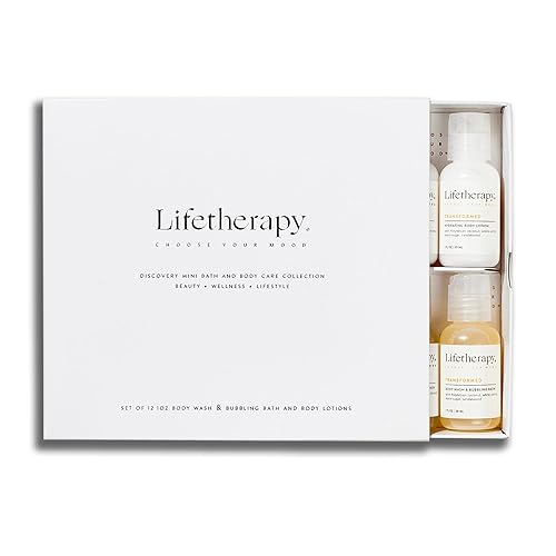 Discovery Mini Bath & Body Care Collection, Gift Set, 6 Scents - 6 Hydrating Body Lotions, 6 Body Washes - Bubbling Bath, Twelve 1oz Products, Ready Beauty & Personal Care Lifetherapy