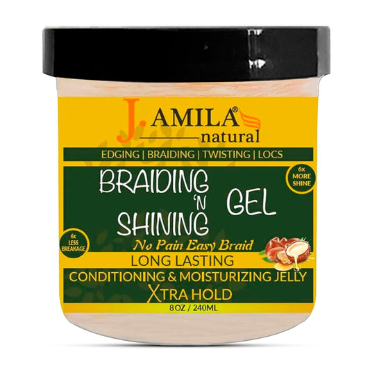 J. AMILA Braiding N Shining Gel - Extreme Hold, Moisture-Rich & Flake-Free - Natural Ingredients for Curly & Coily Hair - Ideal for Braids, Twists Beauty & Personal Care J. AMILA