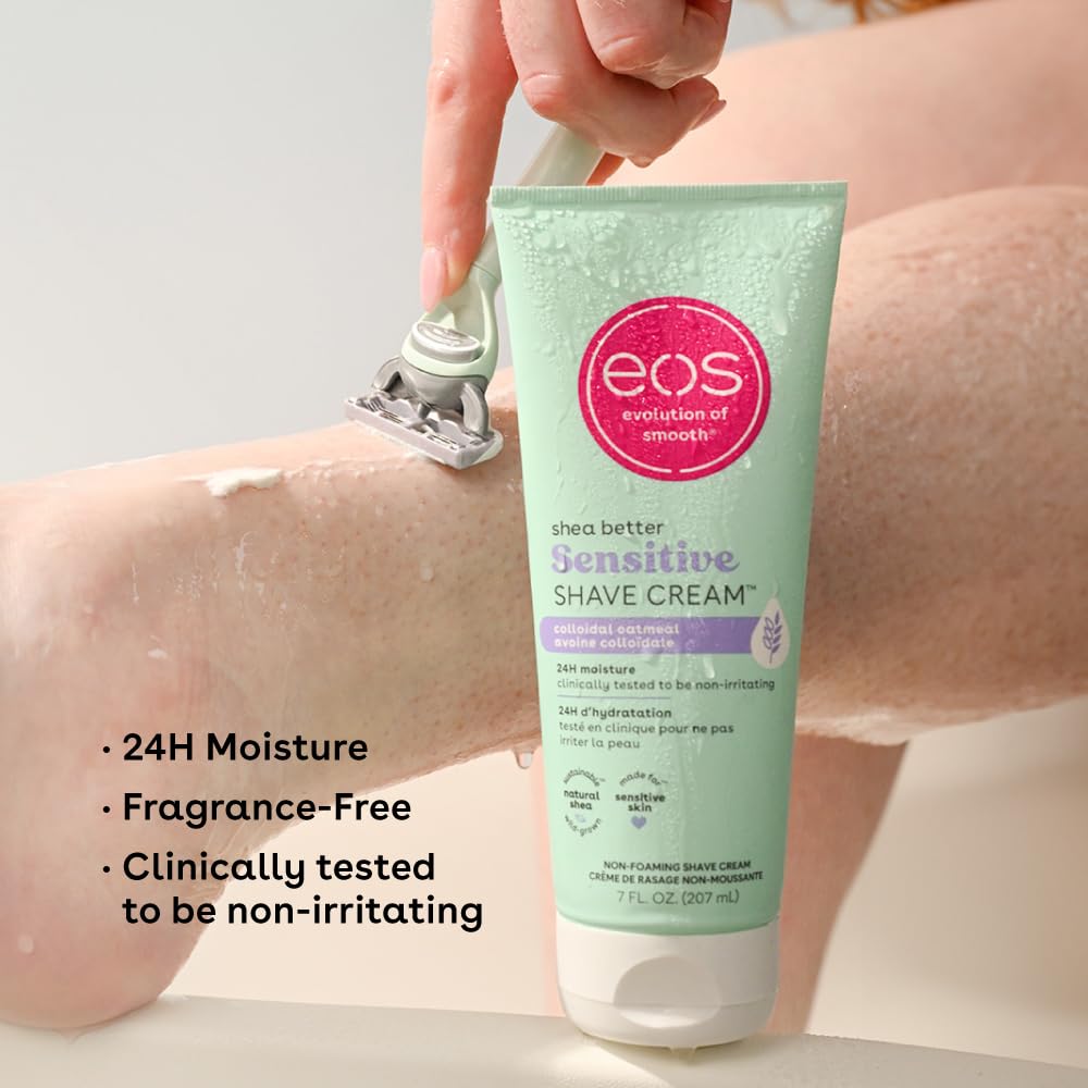 eos Shea Better Sensitive Skin Women's Shave Cream- Fragrance-Free, 2-pack of 7 oz containers Beauty and Personal Care eos