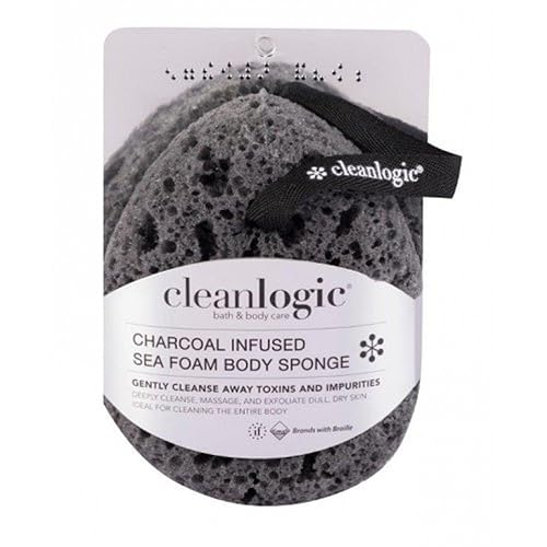 Clean Logic Charcoal Infused Foam Sea Sponge Beauty & Personal Care Cleanlogic