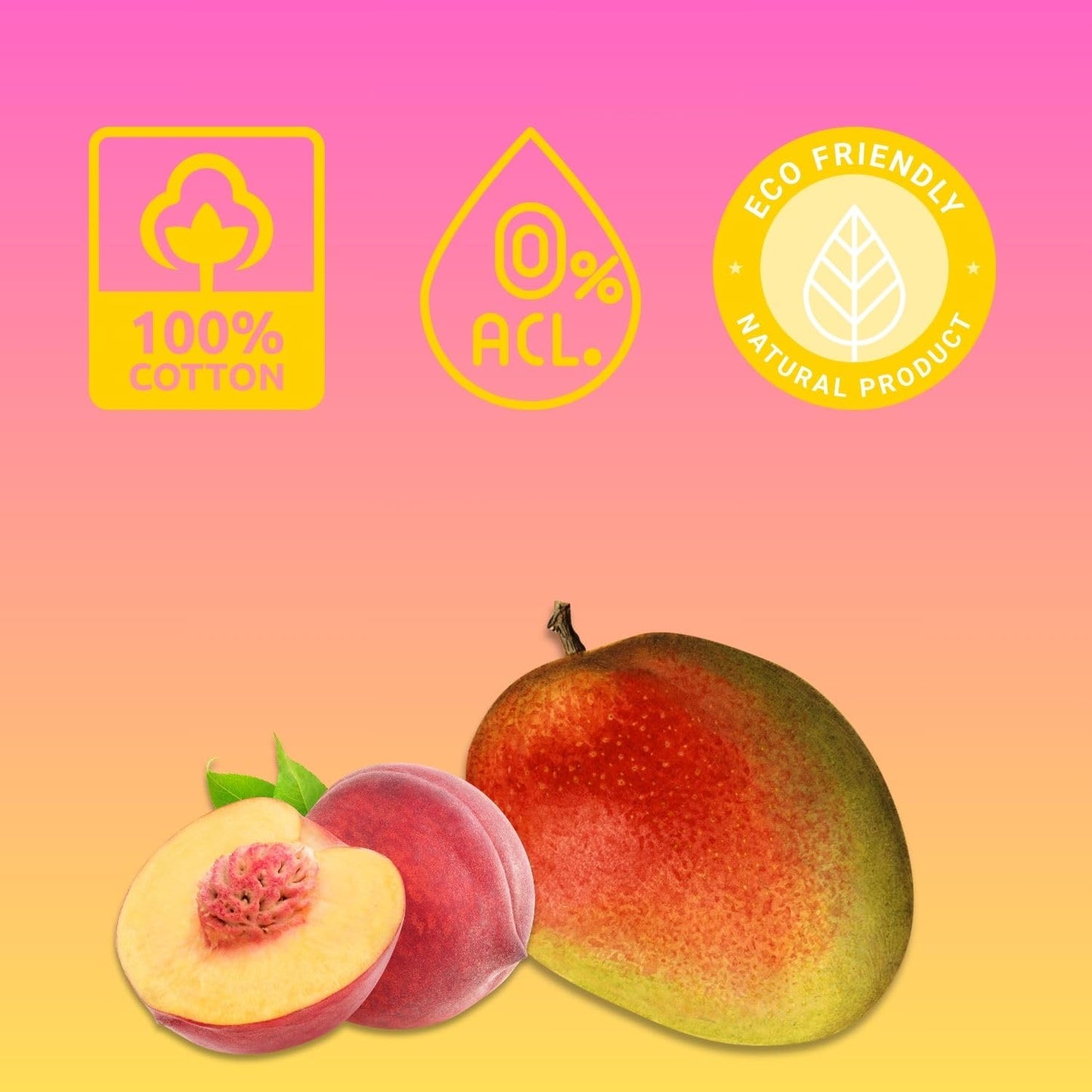 White Towel Services 8" x 8" inch Moist Cotton Towel Individually Wrapped - Peach-Mango Scent (Case of 50) - Single-Use Oshibori Style Cotton Beauty & Personal Care WT WHITE TOWEL SERVICES