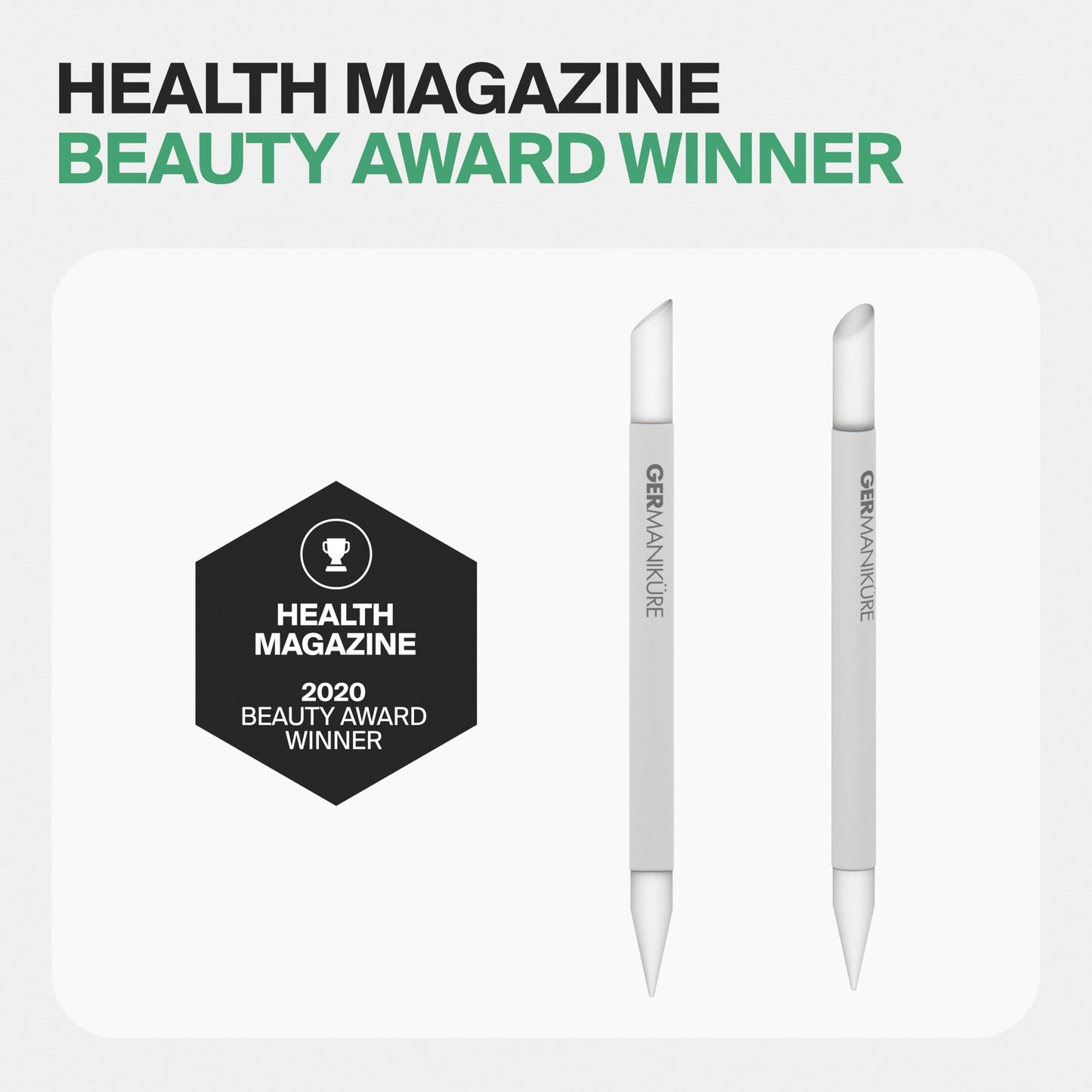 GERMANIKURE Clear Glass Cuticle Stick in Leather Sleeve - Ethically Made in Czech Republic - Cuticle Pusher & Remover, Callous & Dry Skin Fingertip Beauty & Personal Care GERmanikure