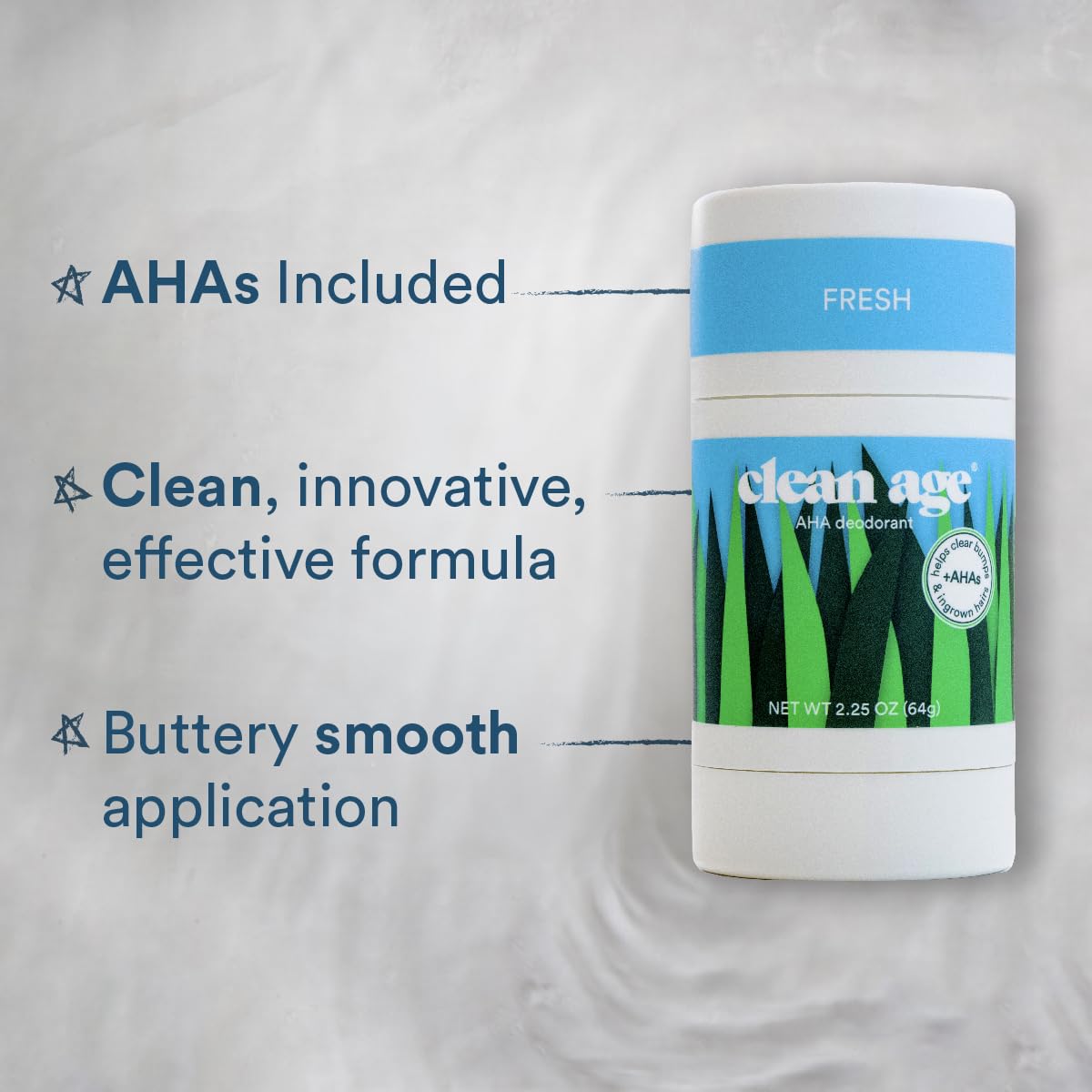 Clean Age Aluminum Free Deodorant, Fresh Scent, 2.25oz 1 Pack, Teen Deodorant for Boys and Girls, Paraben Free, No Aluminum for Sensitive Skin, Beauty and Personal Care CLEAN AGE