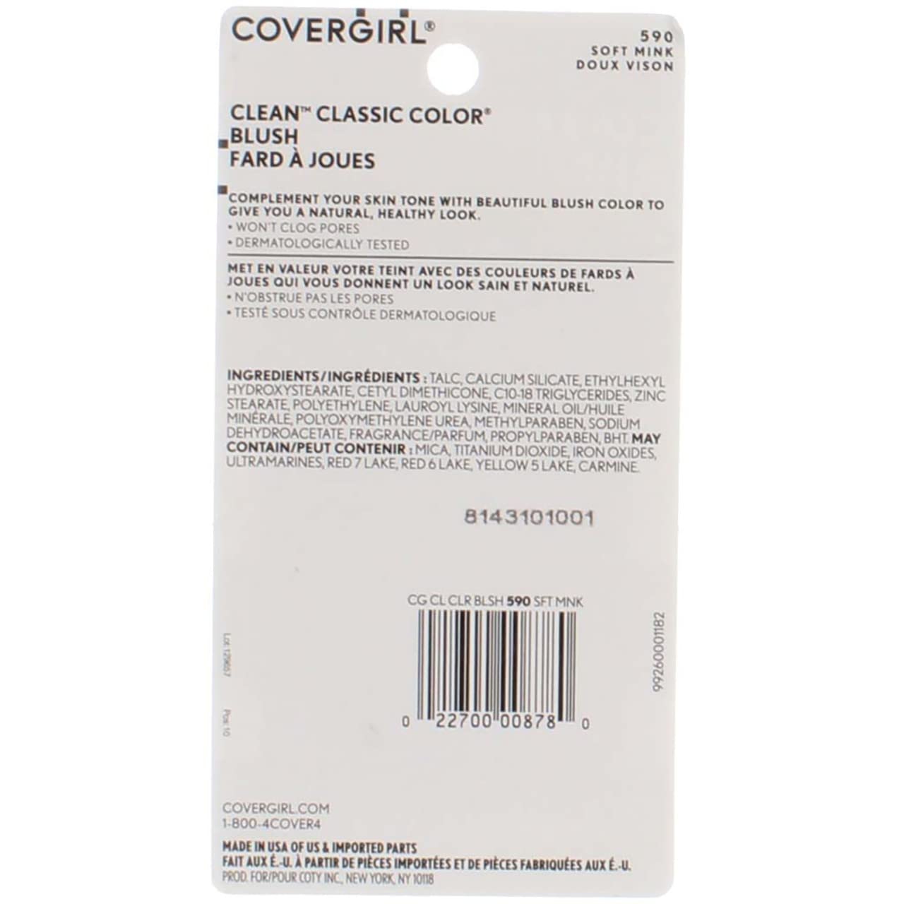 CoverGirl Classic Color Blush, Soft Mink [590], 0.3 oz (Pack of 3) Beauty & Personal Care COVERGIRL