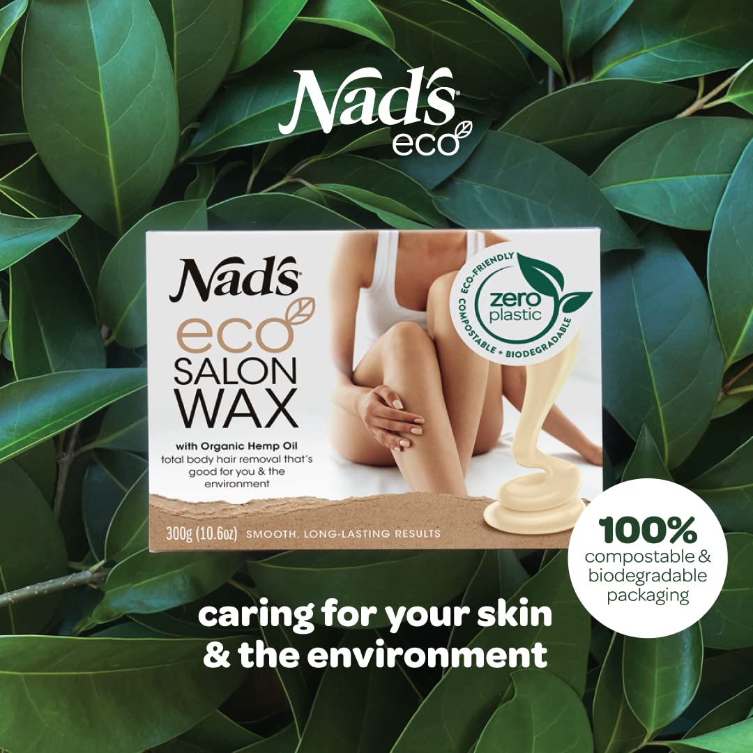 Nad's Professional Microwaveable Hard Stripless Wax - Plastic-Free, Vegan, 300g with Wooden Spatula Beauty and Personal Care Nad's