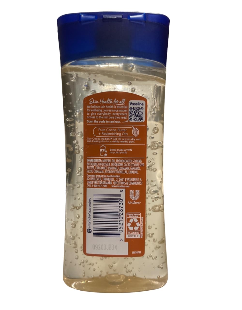 Vaseline Body Oil Vitalizing Gel Cocoa Butter 6.80 oz (Pack of 5) Beauty & Personal Care Vaseline