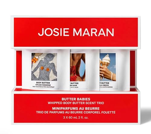 Josie Maran Butter Babies 3-Piece Body Butter Minis Kit | Whipped Argan Oil Body Butter Trio Cream | Hydrating and Moisturizing | 3 x 60 mL 2 fl. oz. Beauty & Personal Care Josie Maran