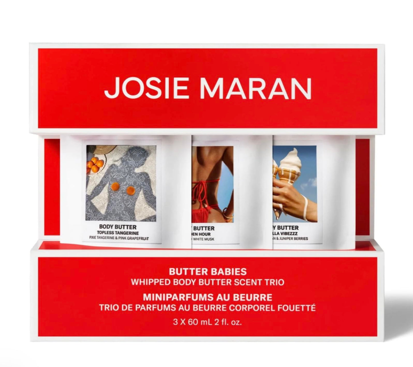Josie Maran Butter Babies 3-Piece Body Butter Minis Kit | Whipped Argan Oil Body Butter Trio Cream | Hydrating and Moisturizing | 3 x 60 mL 2 fl. oz. Beauty & Personal Care Josie Maran