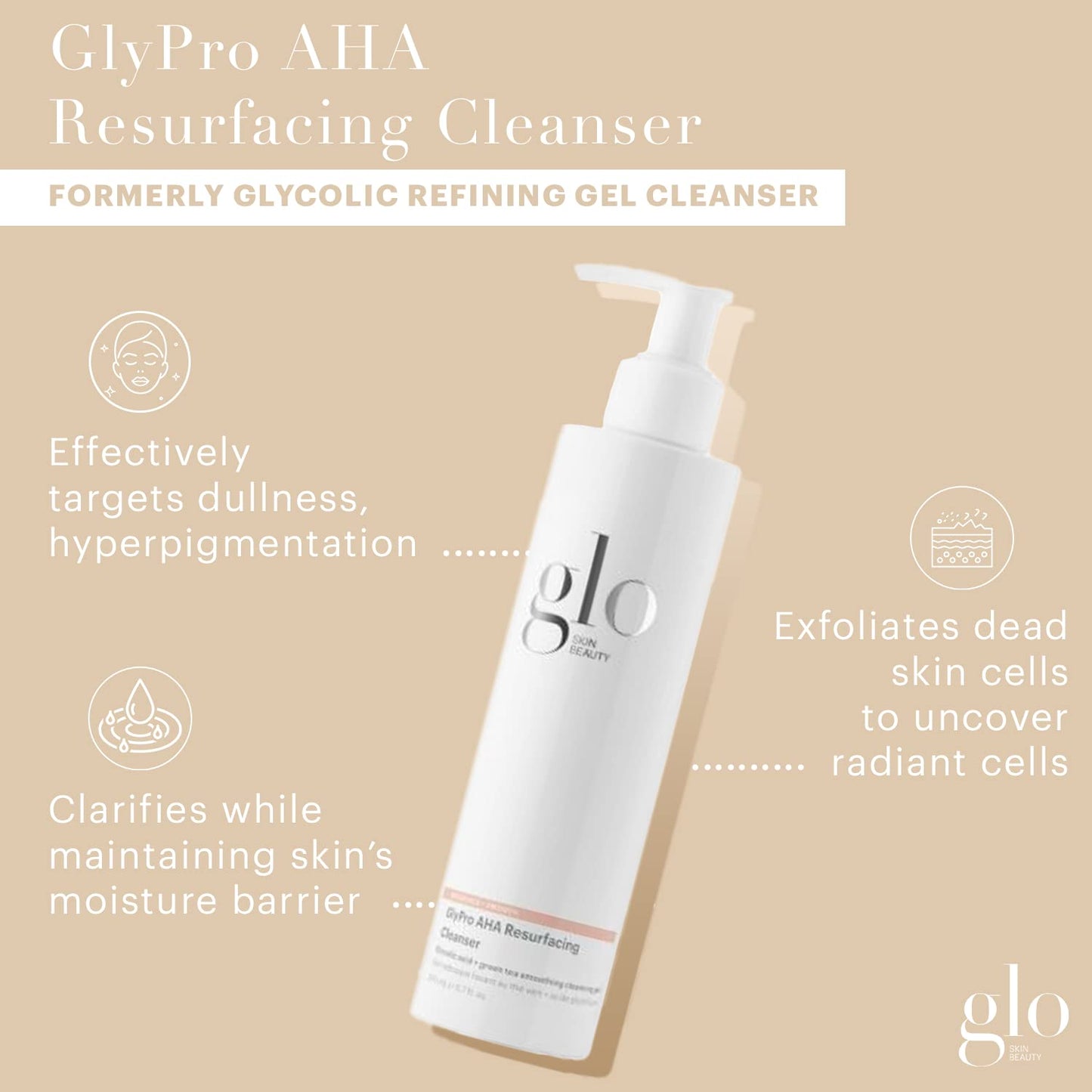 Glo Skin Beauty GlyPro AHA Resurfacing Cleanser | Smoothing, Refining Gel Cleanser, Targeting Texture, Dullness, Clogged Pores, and Uneven Skin Tone Beauty & Personal Care Glo Skin Beauty