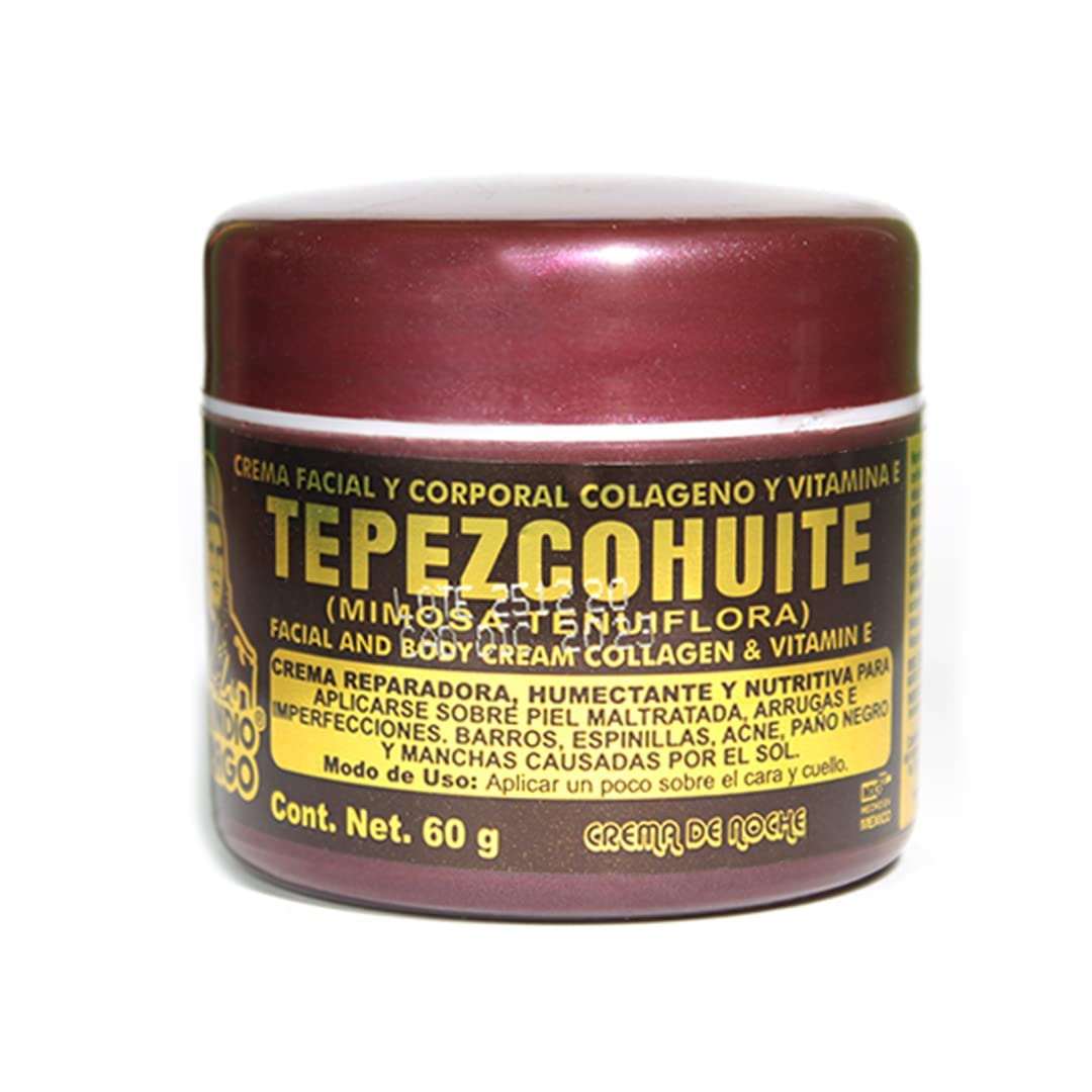 Del Indio Papago Tepezcohuite Cream, Facial and Body Cream, Collagen and Vitamin E, 60g Beauty & Personal Care Indio Papago