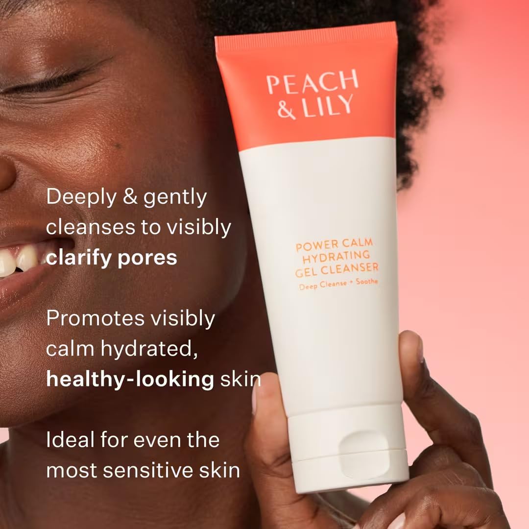 Peach & Lily - Power Calm Hydrating Gel Cleanser (3.38 oz) - Face Wash & Facial Cleanser - Light Makeup Remover - Chamomile, Cucumber Fruit & Cica Beauty & Personal Care Peach & Lily