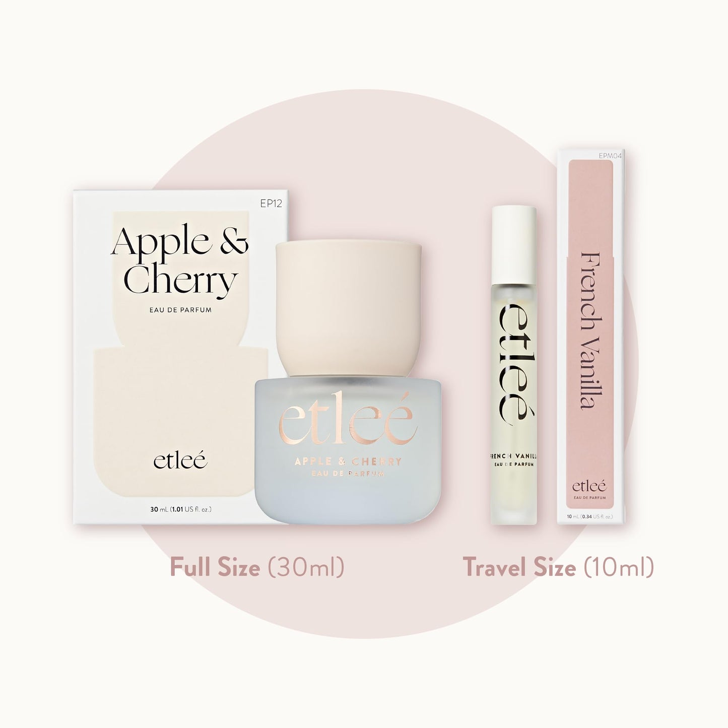 ETLEÉ Apple & Cherry Eau de Parfum 1.01oz, Long Lasting Perfume Inspired by Kay Juicy Apple+TF Lost Cherry, Floral Woody Musk Notes With Almond Beauty & Personal Care ETLEÉ