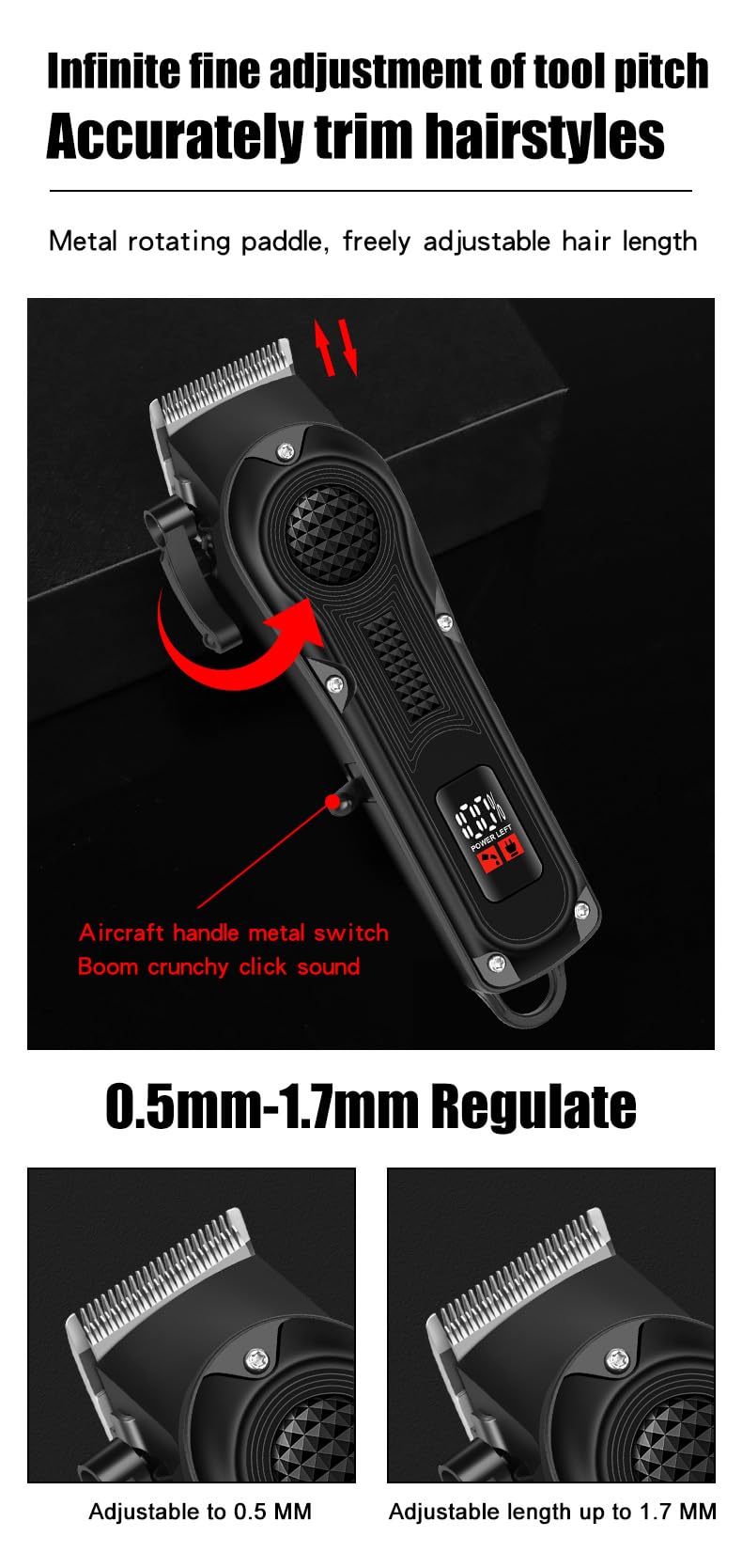 Professional Hair Clippers for Men,Cordless Trimmer, LCD Display Barber for Cutting & Mens Grooming with LED, Powerful Motor Beauty and Personal Care QDKVTNDJZ