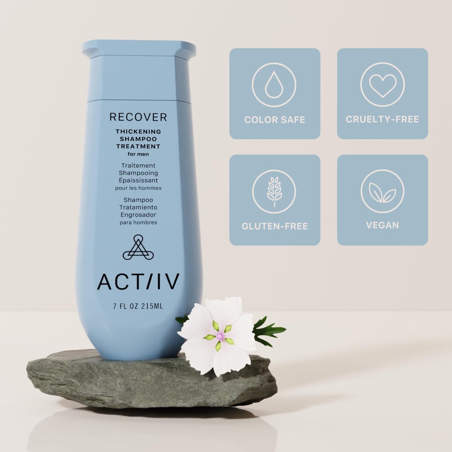 ACTIIV Recover Thickening Shampoo Treatment For Men | Supports the Appearance of Fuller, Healthier-Looking Hair, Supports Scalp Health, Plant-Based Beauty & Personal Care ACTIIV