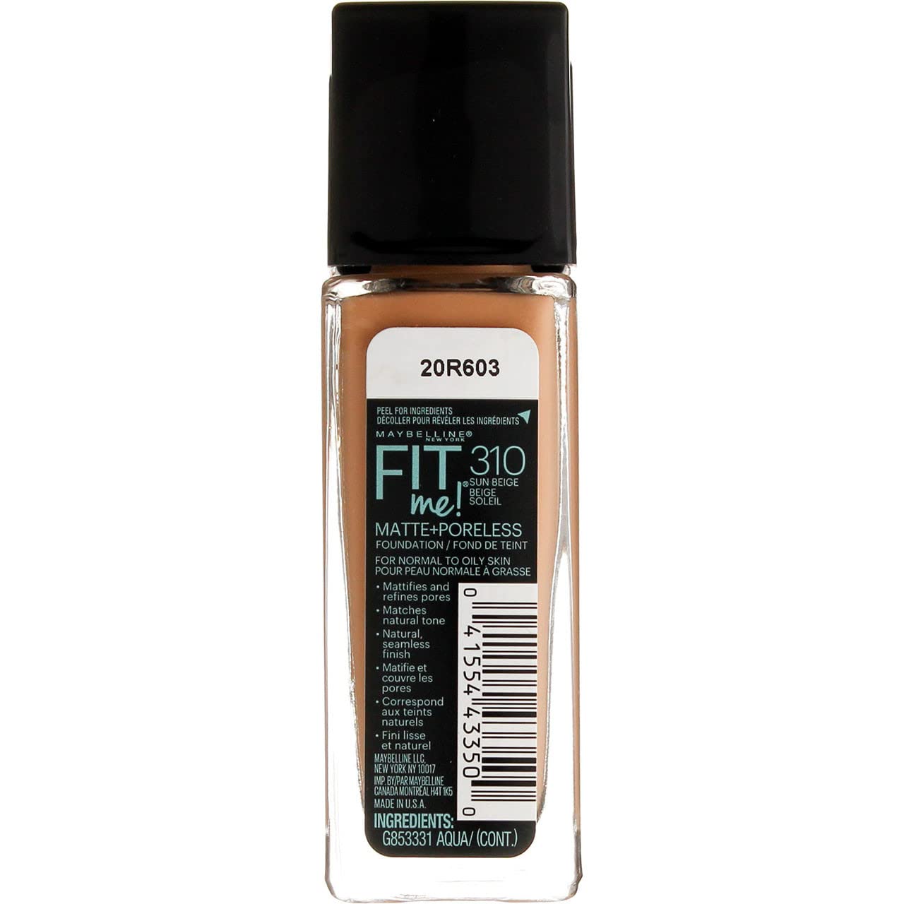 Myb Fitme 310 Mp Fndtn Sn Size 1z Maybelline Fit Me Matte+poreless Foundation Sun Seige 310 1 Fl Oz Beauty & Personal Care MAYBELLINE