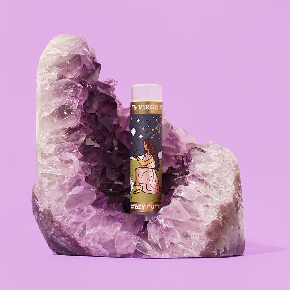 Crazy Rumors Virgo Zodiac All Natural, Plant Based Lip Balm to Moisturize and Nourish your Lips - Earth Blend (Sweet Vanilla, Fragrant Rose and Plum) Beauty and Personal Care Crazy Rumors
