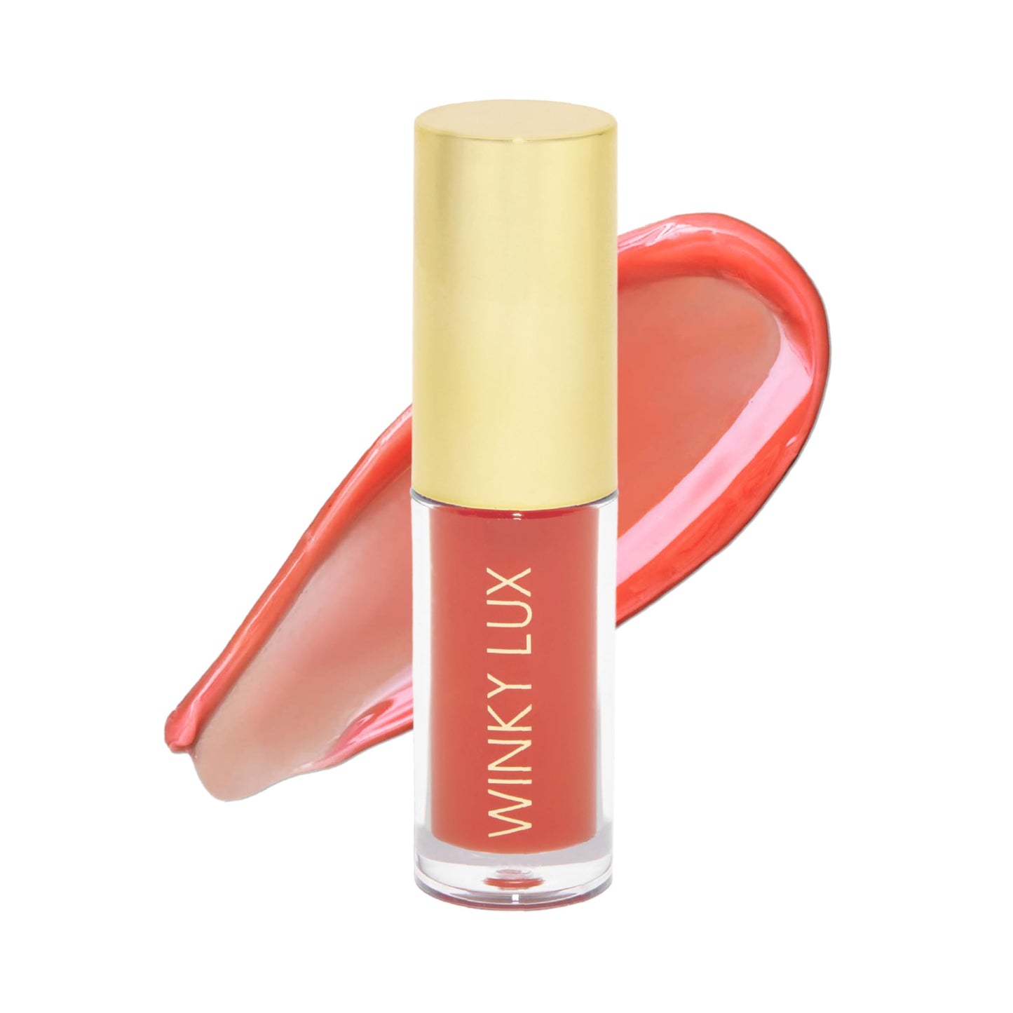 Winky Lux Flush Barely There Sheer Tinted Lip Oil - Hydrating Lip Gloss Tint, Coral Glossy Lip Balm, Juicy Non Sticky Long Lasting Formula, Infused Beauty and Personal Care Winky Lux