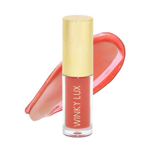 Winky Lux Flush Barely There Sheer Tinted Lip Oil - Hydrating Lip Gloss Tint, Coral Glossy Lip Balm, Juicy Non Sticky Long Lasting Formula, Infused Beauty and Personal Care Winky Lux