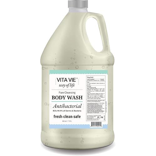 VITA VIE Body Wash Refill, Lemon Scent, Antibacterial Soap for Hands and Forearms With Hazel, Willow Bark Extract, and Tea Tree Oil, Clean Nourishing Beauty & Personal Care VITA VIE