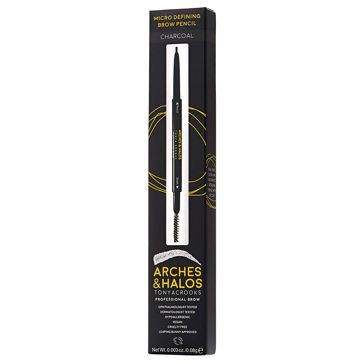 Arches & Halos Micro Defining Brow Pencil - For a Fuller and More Defined Brow- Dual Ended Pencil with Brush - Vegan and Cruelty Free Makeup -
