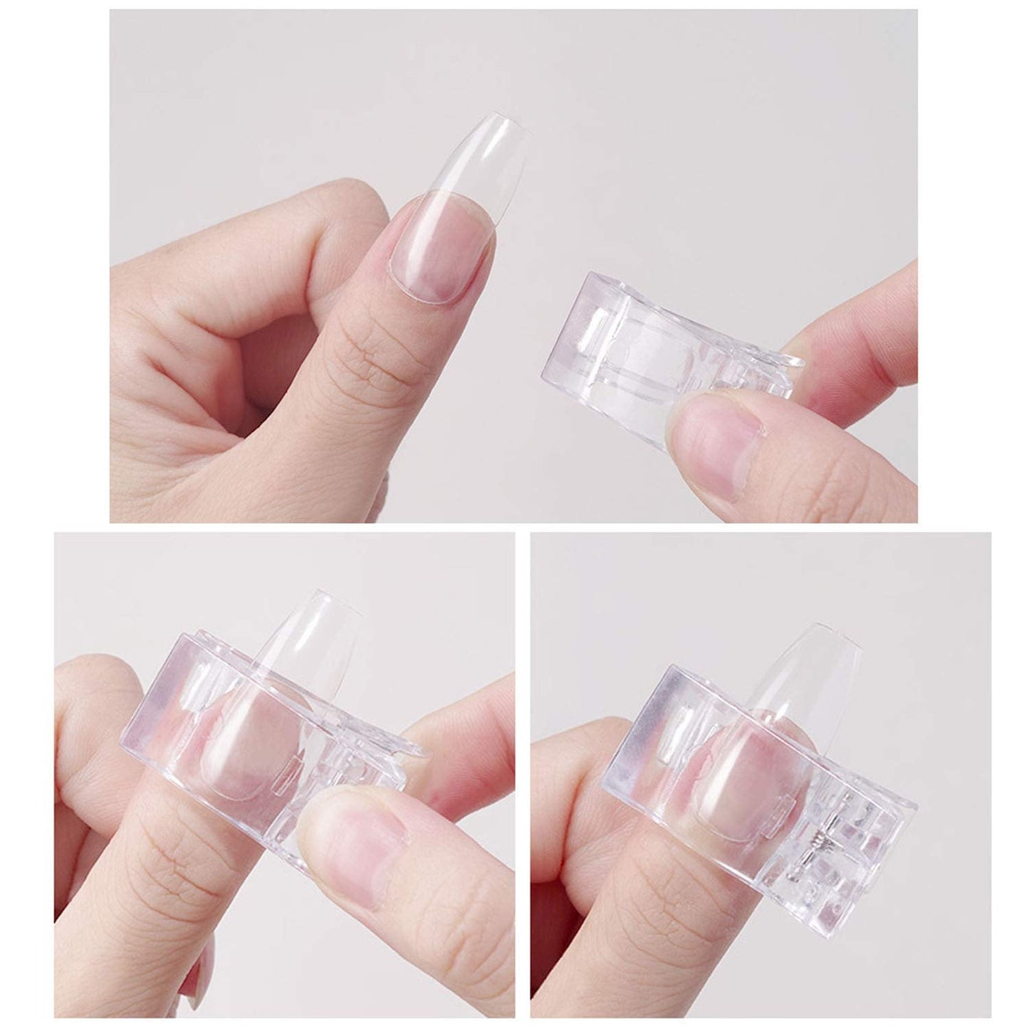 12Pcs Nail Tips Clip for Quick Building Polygel Nail Clips for Polygel Finger Nail Extension Manicure Nail Art Tool with 1Pcs False Nail Tip Trimmer Beauty & Personal Care Benbeno