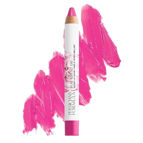 Physicians Formula Rosé Kiss All Day Glossy Lipstick LIp Color Makeup, Red, She's a Wild Rose | Dermatologist Tested, Clinicially Tested Beauty & Personal Care Physicians Formula