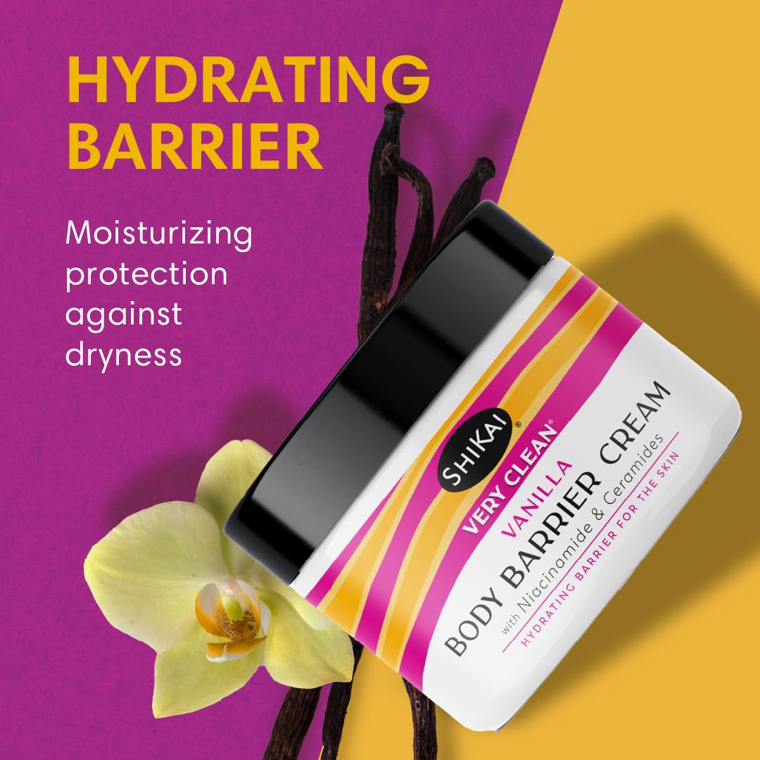 ShiKai Very Clean Moisturizing Body Barrier Cream (Vanilla, 4.5 oz) | Hydrating Barrier for the Skin | With Niacinamide, Ceramides, Shea Butter Beauty & Personal Care ShiKai