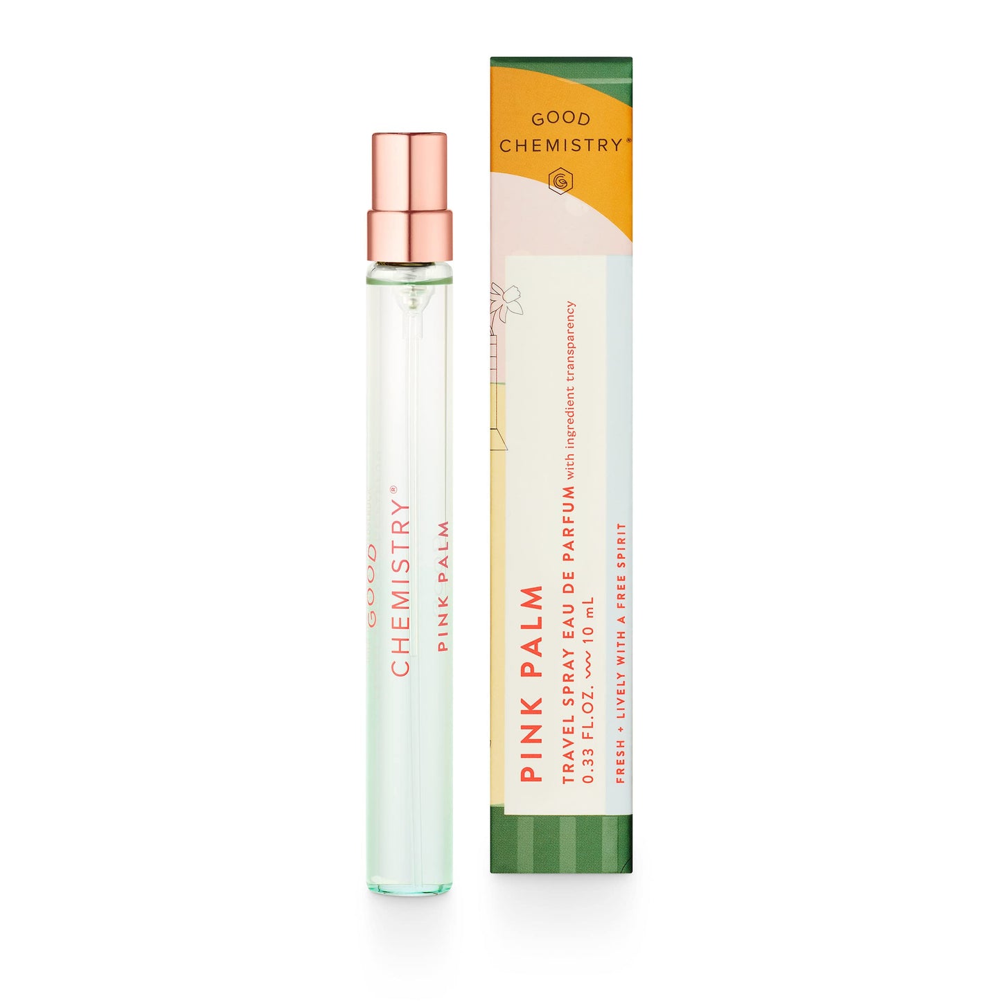 Good Chemistry Pink Palm Travel Spray 0.33 fl oz - Long-Lasting On-the-Go Perfume with Dragon Fruit, Magnolia, & Sugared Vanilla - Fresh, Clean Beauty & Personal Care Good Chemistry