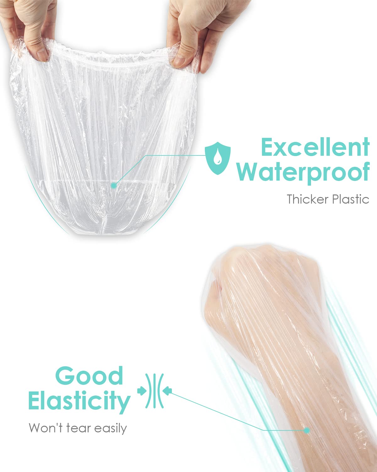 Auban 30PCS Disposable Shower Caps, Individually Wrapped Larger & Thicker Waterproof Shower Caps, Plastic Hair Caps for Women, Spa, Home Use, Hotel Beauty & Personal Care Auban
