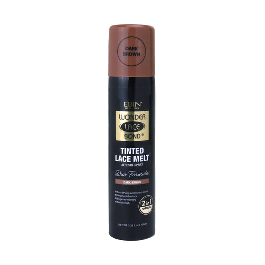 EBIN NEW YORK Wonder Lace Bond Tinted Lace Melt Aerosol Spray - Dark Brown 3.38oz/ 100ml - Quick Dry No Transfer Formula, Humid Resistant, Infused Beauty & Personal Care EBIN NEW YORK