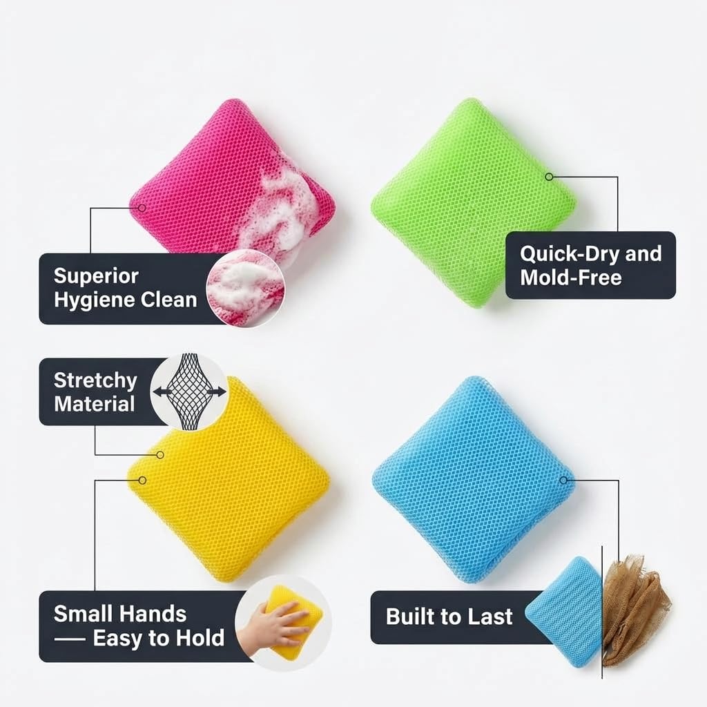 exfoliating Towel African net Sponge with Knots, Real, Long, exfoliating net Sponge with 22 Colors Available Made for Both Men and Women as a Hygiene Beauty and Personal Care AFRICANA BEAUTY