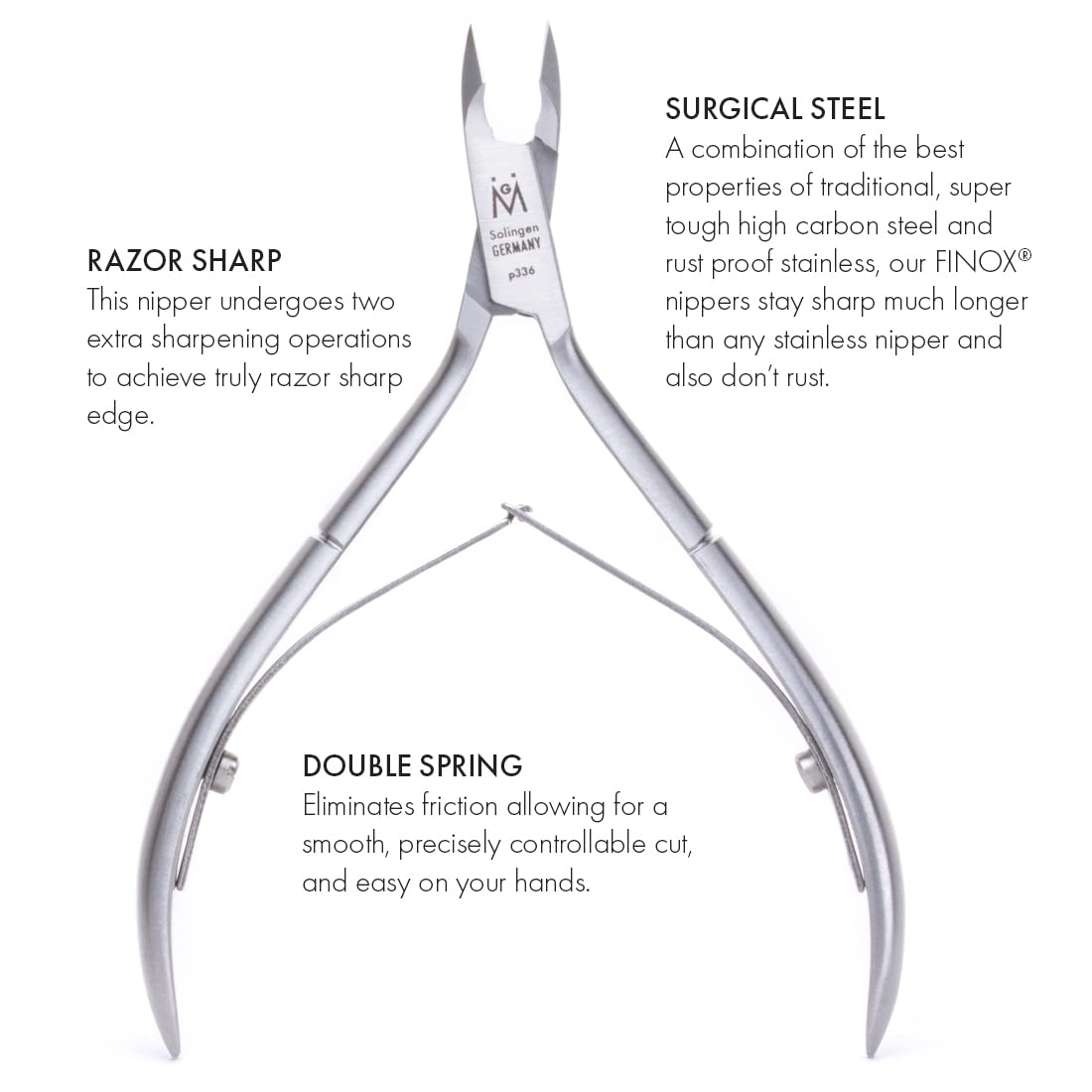 GERMANIKURE Luxury Cuticle Nipper in Leather Case, Double Sharpened, Ethically Made in Solingen Germany Beauty & Personal Care GERmanikure