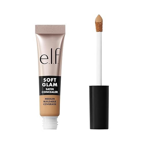 e.l.f. Soft Glam Satin Concealer, Medium Coverage For Blemishes & Under-Eye, Crease-Resistant, Long Lasting, Vegan , 22 Light Warm Beauty & Personal Care e.l.f.