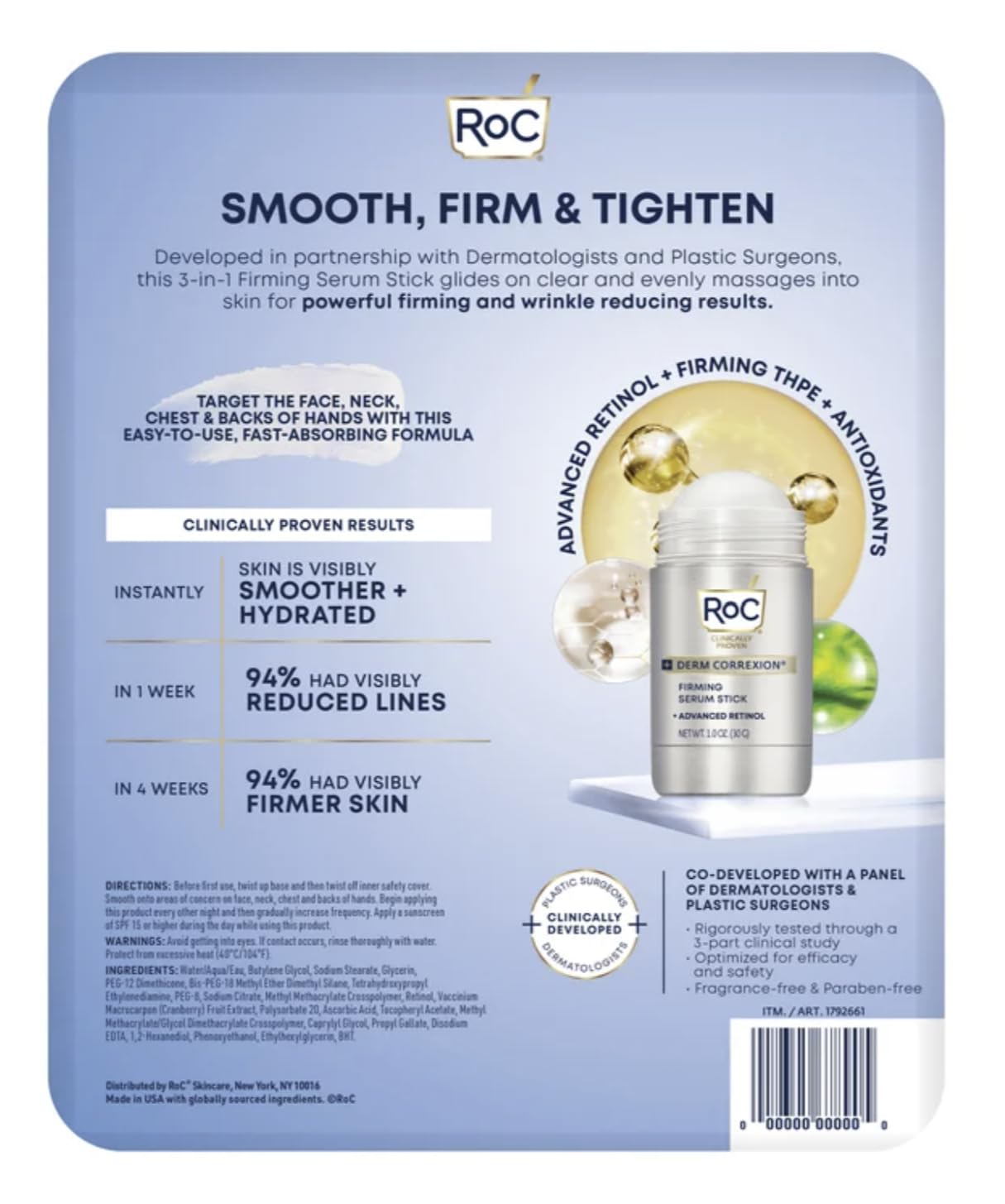 RoC Derm Correxion Firming Serum Stick, 1 oz, 2-pack (Total 2 oz) Beauty & Personal Care RoC