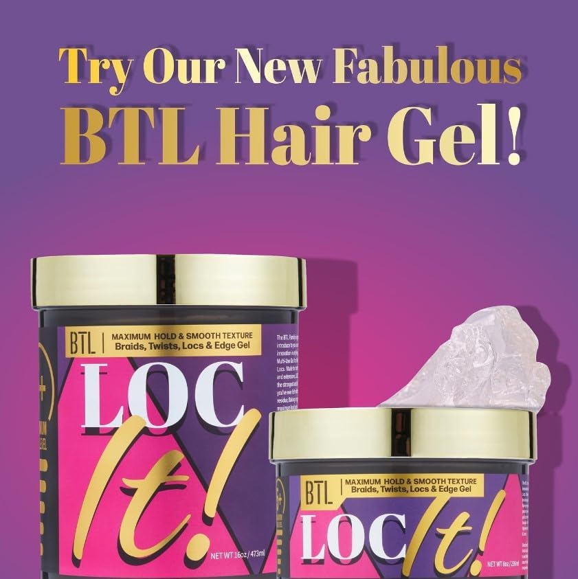 BTL LOC IT! Styling Gel, 16 Oz - Strong Hold, Shine-Boosting, Residue-Free - Ideal for Braids, Twists, Locs, Edges - Suitable for Natural Hair Beauty & Personal Care beauty giant
