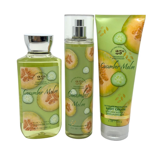 Bath & Body Works Cucumber Melon 3pc bundle - Shower Gel 10oz, Mist 8oz, & Body Cream 8oz Beauty & Personal Care Bath & Body Works