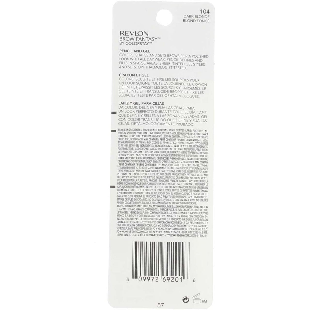 Revlon Brow Fantasy Pencil & Gel, Dark Blonde [104], 0.04 oz (Packs of 2) Beauty & Personal Care REVLON